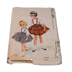 McCall's 5577 Helen Lee Suspender Dress Printed Patten Size 5 Vintage Sewing